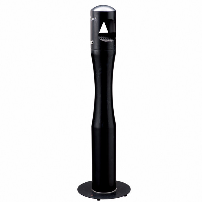 CENDRIER S/ PIED INOX NOIR 4L