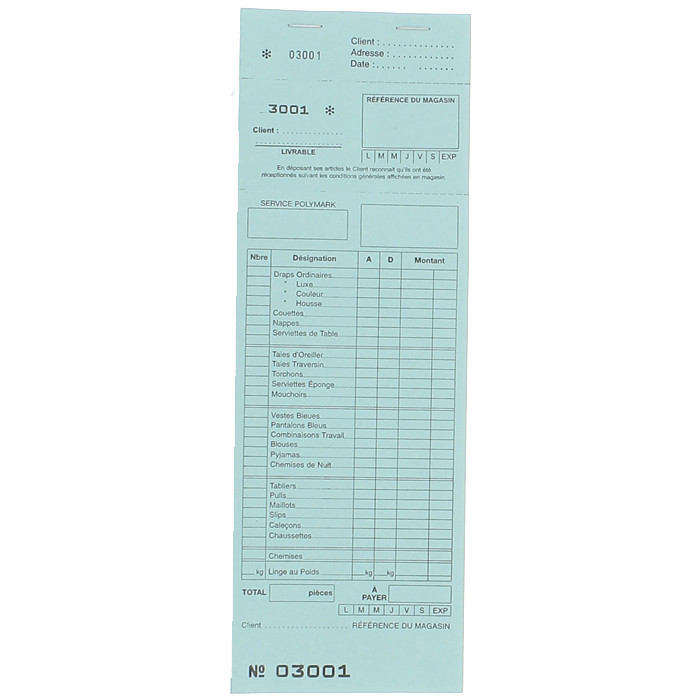 CARNET BIE GM BLEU X10